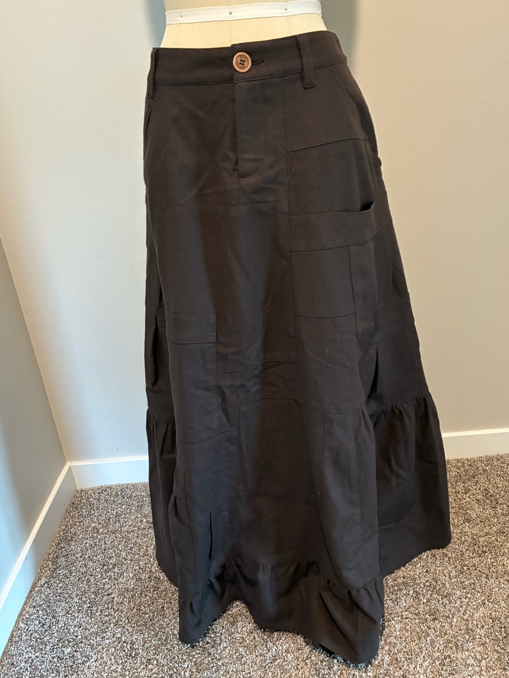 Vintage Marc by Marc Jacobs brushed wool patchwork maxi skirt